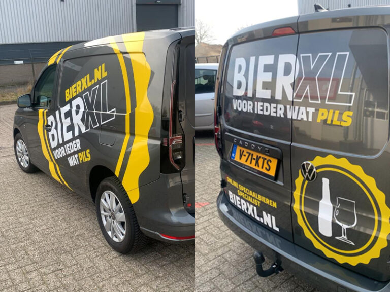 BierXL Volkswagen Caddy autobelettering
