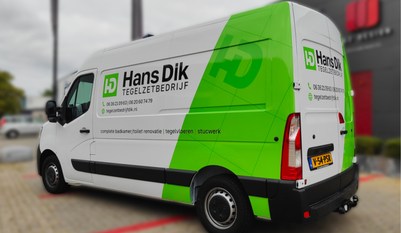 autobelettering Hans Dik Tegelzetbedrijf Renault Master